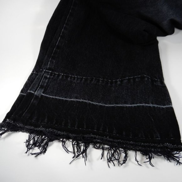 MOUSSY VINTAGE Elba JEANS Size 29 Wide Crop Raw Hem Black Denim NEW $325 - Picture 13 of 13